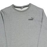 PUMA Womens Grey Crew Neck L Sweatshirt Cotton Blend Casual Pullover Top