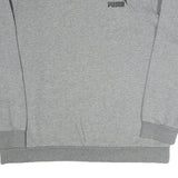 PUMA Womens Grey Crew Neck L Sweatshirt Cotton Blend Casual Pullover Top