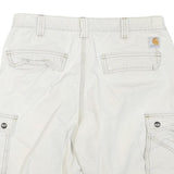 CARHARTT Mens Shorts Beige Cargo Relaxed M W34 Cotton Blend Casual Utility