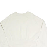 NIKE Womens White Crew Neck L Cotton Pullover Sweatshirt Minimalist Style