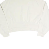 NIKE Womens White Crew Neck L Cotton Pullover Sweatshirt Minimalist Style