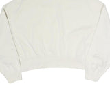 NIKE Womens White Crew Neck L Cotton Pullover Sweatshirt Minimalist Style