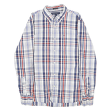 TOMMY HILFIGER Mens Blue & Red Check Shirt M Button-Down Collar Long Sleeve