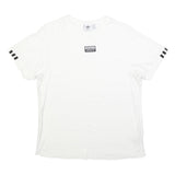 ADIDAS Womens White Graphic T-Shirt UK 18 Short Sleeve Crew Neck Logo Casual