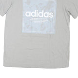 ADIDAS Mens Grey Graphic T-Shirt M Short Sleeve Crew Neck Brand Logo Cotton