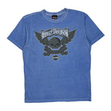 Roatan, Honduras Harley Davidson Graphic T-Shirt - Large Blue Cotton