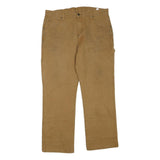 DICKIES Mens Regular Fit Straight Beige Cotton Blend Workwear W36 L30 Zip Jeans