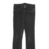 GUESS Womens Black Slim Jeans Denim W24 L25 Contrast Stitching Zip Closure