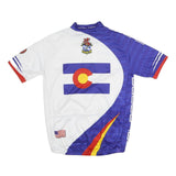 ENDURA Mens Blue & White Colorado Graphic T-Shirt S Short Sleeve Round Neck