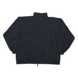 TAYLOR Womens Navy Blue Cat Embroidered 1/4 Zip M Sweatshirt Casual Cotton Blend