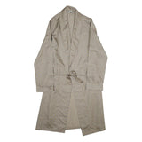 TOOTAL Mens Beige & Blue Printed Drawstring Jacket L Polyester Geometric Pattern