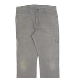 DICKIES Mens Jeans Grey Relaxed Straight Denim Medium W32 L32 Workwear Zip