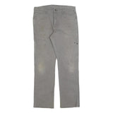 DICKIES Mens Jeans Grey Relaxed Straight Denim Medium W32 L32 Workwear Zip