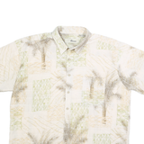 PENMANS Mens Beige Palm Tree Print Shirt L Casual Summer Holiday Beachwear
