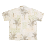 PENMANS Mens Beige Palm Tree Print Shirt L Casual Summer Holiday Beachwear