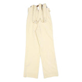 JUST Girls Cotton Blend Cream Relaxed Straight Trousers W24 L28 Suspender Zip