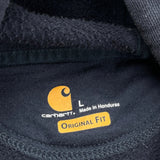 Carhartt Spellout Hoodie - Large Navy Cotton