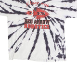 GILDAN Mens White & Black Tie Dye Red Arrow Robotics Graphic T-Shirt XL Short
