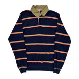 Unbranded Striped Rugby Shirt - Large Navy Cotton