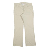 DICKIES Womens Cotton Blend Beige Slim Straight Trousers W30 L28 Workwear Casual