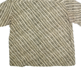 CRAZY HORSE Mens Beige & Brown Rayon Shirt XL Abstract Pattern Casual Summer