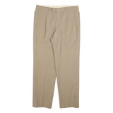 FIRST AVENUE Mens Wool Blend Beige Regular Fit Straight Leg Trousers W34 L32