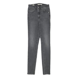 LEVI'S Womens Slim Grey Denim Slim Jeans W22 L28 Stretch Cotton Blend Zip