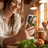 Seashell Market Tote Samsung Galaxy S25 Case - Lifestyle photo showing phone case in use