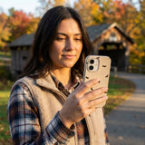 Seashell Lil Dachshunds iPhone 16 Pro Case - Lifestyle photo showing phone case in use