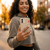 Seashell Lil Koi iPhone 16 Pro Case - Lifestyle photo showing phone case in use