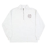 LEE Mens White 1/4 Zip Sweatshirt M Cotton Blend Casual Pullover