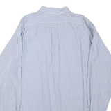 RALPH LAUREN Mens Blue Striped Cotton Blend Shirt XL Classic Button-Down Casual