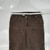 Carhartt Double Knee Carpenter Pants - 32W 29L Brown Cotton
