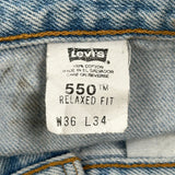 Levis 550 Jeans - 34W 34L Light Wash Cotton