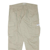 ZARA Mens Cotton Blend Beige Relaxed Cargo Trousers W38 L30 Casual Utility