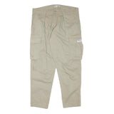 ZARA Mens Cotton Blend Beige Relaxed Cargo Trousers W38 L30 Casual Utility