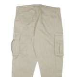 ZARA Mens Cotton Blend Beige Relaxed Cargo Trousers W38 L30 Casual Utility