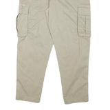 ZARA Mens Cotton Blend Beige Relaxed Cargo Trousers W38 L30 Casual Utility