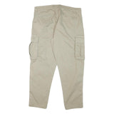 ZARA Mens Cotton Blend Beige Relaxed Cargo Trousers W38 L30 Casual Utility