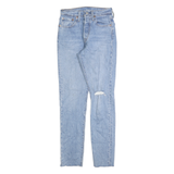 LEVI'S 501S Womens Jeans Blue Slim Skinny Denim Light W24 L30 Distressed
