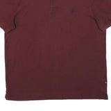 NAUTICA Mens Maroon Short Sleeve Plain Polo Shirt M Classic Fit Cotton Blend