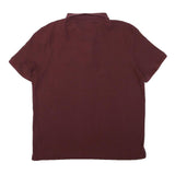 NAUTICA Mens Maroon Short Sleeve Plain Polo Shirt M Classic Fit Cotton Blend
