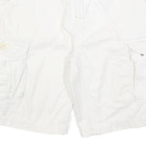 NAUTICA Mens Shorts White Casual Cargo Cotton Blend L W34 Pocketed