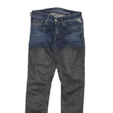REPLAY Mens Slim Denim Black Cotton Blend Jeans W28 L29 Stylish Zip Closure