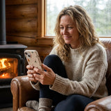 Seashell Be Merry iPhone 14 Case - Lifestyle photo showing phone case in use