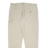 DICKIES Mens Cotton Blend Beige Slim Straight Trousers W36 L32 Workwear