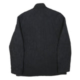 BARBOUR Mens Black Quilted Jacket L Polyester Blend Button Closure Diamond