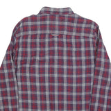 TOMMY HILFIGER Mens Red & Grey Check Shirt L Cotton Blend Casual Long Sleeve