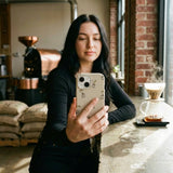 London Fog Martini Me iPhone 14 Case - Lifestyle photo showing phone case in use