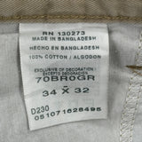 Wrangler Cargo Trousers - 34W 32L Khaki Cotton